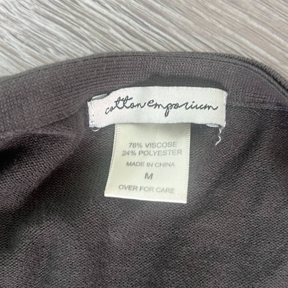 COTTON EMPORIUM Simi Ribbed Sleeve Duster Cardigan Olive size M - Picture 3 of 4